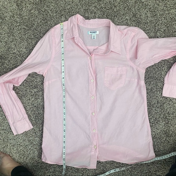 NWOT Old Navy Pink Boyfriend Fit Button Down Shirt - Picture 11 of 12